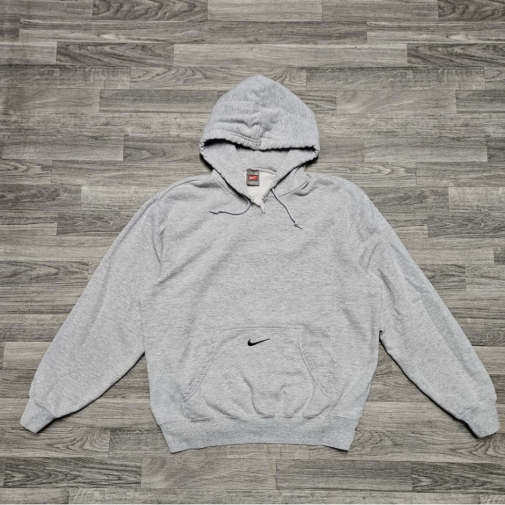 Vintage Y2K Nike Center Pocket Swoosh Gray Hoodie
